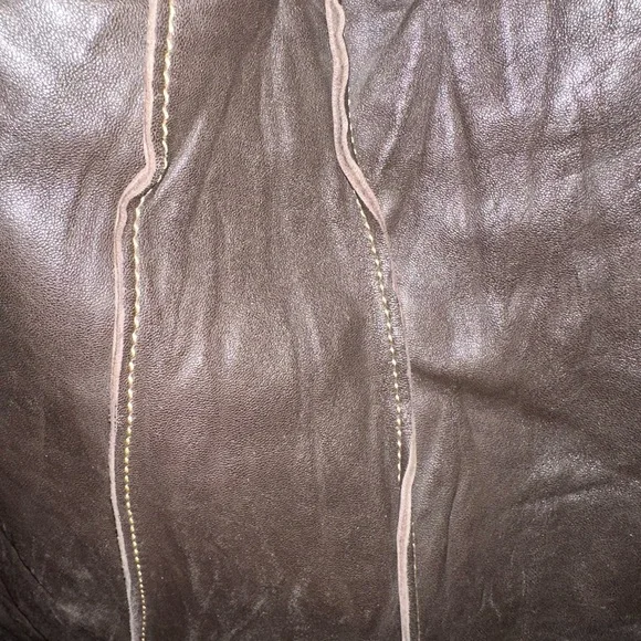 Vintage Ellen Tracy Brown Leather Tote Bag - Braided Handles